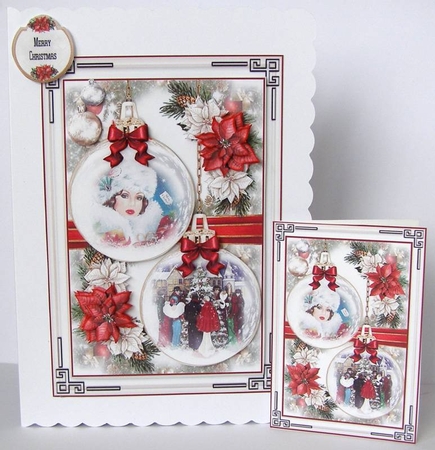 Art Deco Christmas Baubles 03 Mini Page Kit by Margaret McCartney