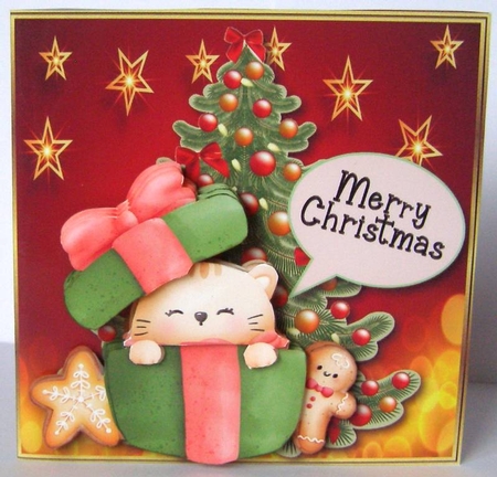 Cat in a Box - Cut and Fold Card by Margaret McCartney