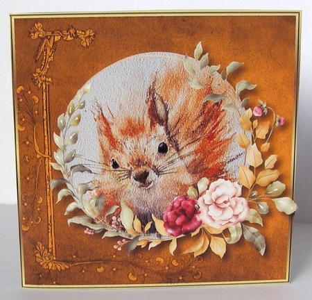 Squirrel - Cut and fold Card by Margaret McCartney