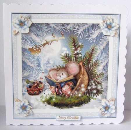 Christmas Fun in the Snow 7x7ins Topper 3 by Margaret McCartney