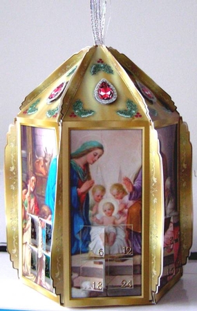 Hexagonal Advent Lantern - Nativity by Margaret McCartney