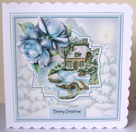 Winter cottage 7x7 by Margaret McCartney