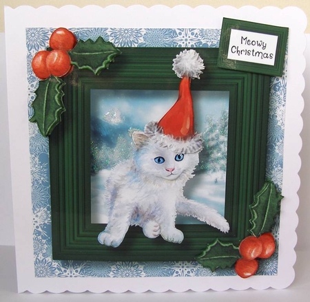 Meowy Christmas Cat - Persian by Margaret McCartney