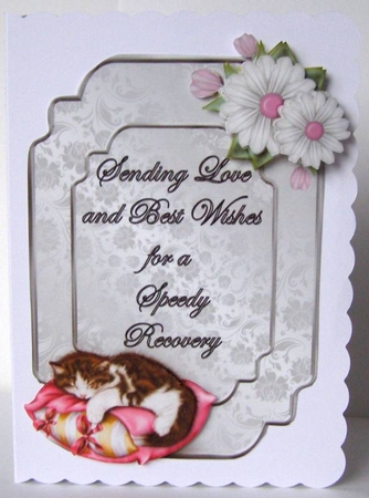 Get Well Soon 11 - 7x5 inch card front with decoupage by Margaret McCartney