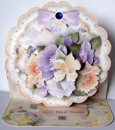 Patchwork Flowers - Framed Easel Card Mini Kit by Margaret McCartney