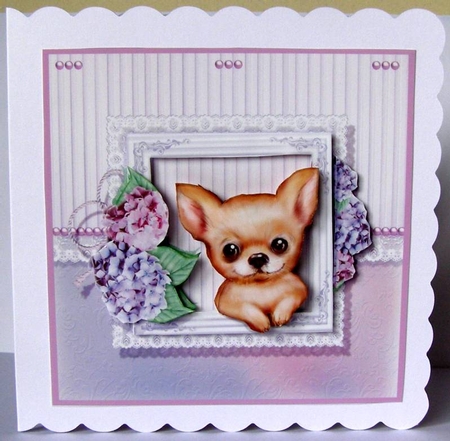 Cute Puppy 3 6 x 6  Card by Margaret McCartney