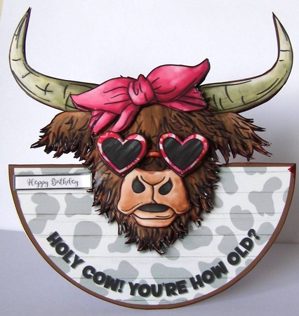 HOLY COW rocker card by Margaret McCartney