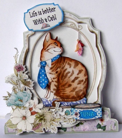 Do It with Cat-itude 4 Shaped 6x6 Card & Envelope Kit by Margaret McCartney