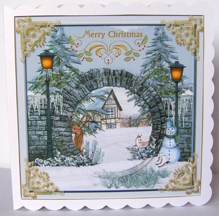 6 x 6 Christmas Scene with circle pyramage kit 1 by Margaret McCartney