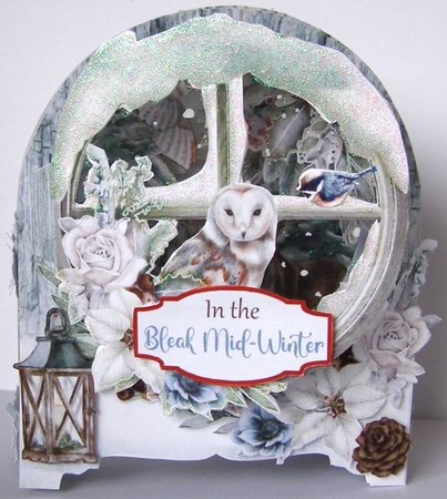 Festive Winter 2 Behind the Door Tunnel Card by Margaret McCartney