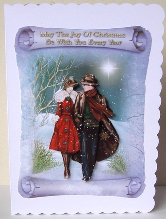 Christmas Fantasia 2 - 7x5 inch topper with decoupage by Margaret McCartney