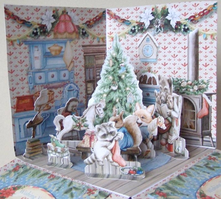 Christmas in Bracken Wood 2 Exploding Box Room for a Surprise Kit by Margaret McCartney