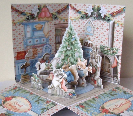 Christmas in Bracken Wood 2 Exploding Box Room for a Surprise Kit by Margaret McCartney