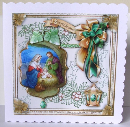 Holly and Ivy Nativity - 4 by Margaret McCartney