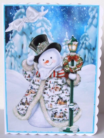  A lovely snowman in winter scene A5 by Margaret McCartney