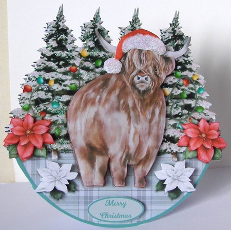 HIGHLAND CHRISTMAS rocker card by Margaret McCartney