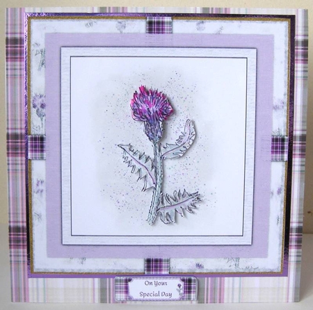 PURPLE TARTAN BACKGROUND: A4 Multi-Directional Plaid Patterned Backing Paper by Margaret McCartney