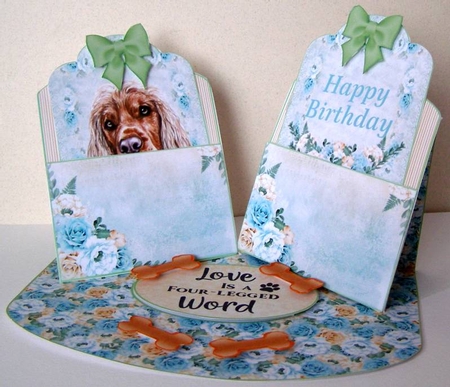 Floral dog tag pocket double easel mini kit by Margaret McCartney