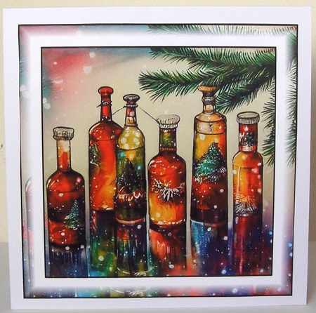 Simple Alcohol Ink Colourful Christmas 2 by Margaret McCartney