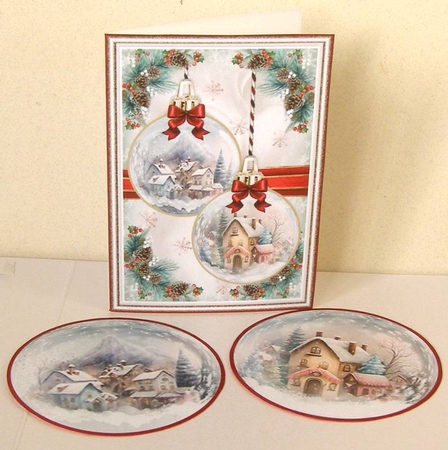 Christmas Village Baubles Mini Page Kit by Margaret McCartney