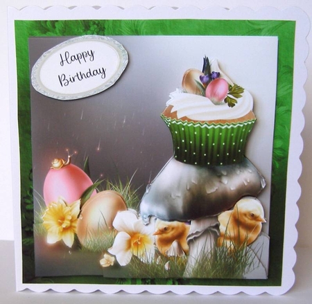 Cupcake Crazy -  Eostra Easter 6 - 3D Decoupage kit + Insert & Gift Tag by Margaret McCartney