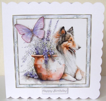 Rough hair collie and flowers toppers by Margaret McCartney