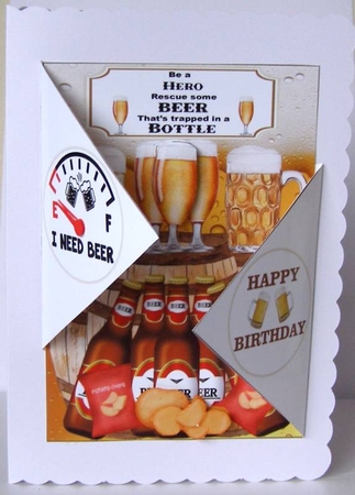 Be a hero off set gate fold card front by Margaret McCartney