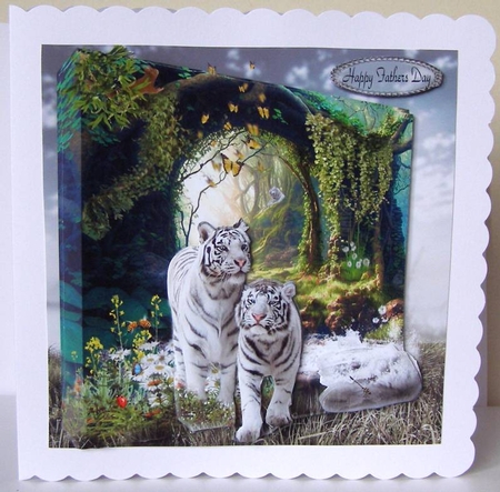 pair of white tigers  by Margaret McCartney