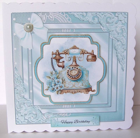 Antique Telephone Birthday Card 1 by Margaret McCartney