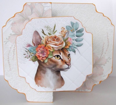 Cats & Flowers Fold Back Mini Kit   Abyssinian    by Margaret McCartney