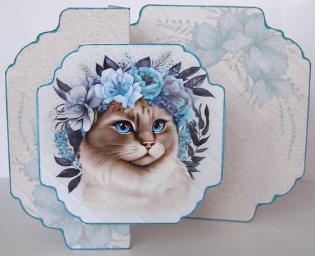 Cats & Flowers Fold Back Mini Kit   Exotic Cat  by Margaret McCartney