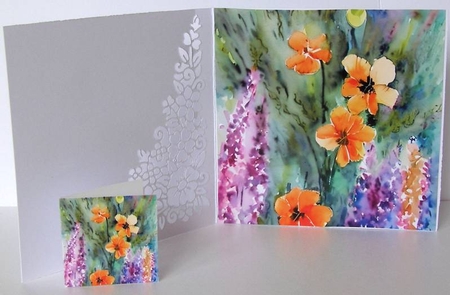 Impressionist Floral Cut and Fold Card 2 by Margaret McCartney