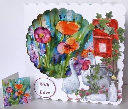 Impressionist Floral Cut and Fold Card 4 by Margaret McCartney