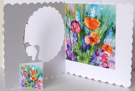 Impressionist Floral Cut and Fold Card 4 by Margaret McCartney