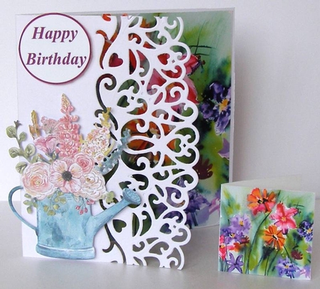 Impressionist Floral Cut and Fold Card 7 by Margaret McCartney