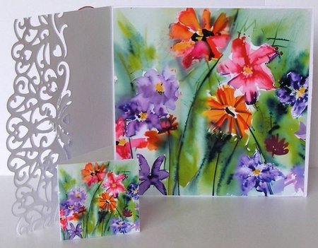 Impressionist Floral Cut and Fold Card 7 by Margaret McCartney