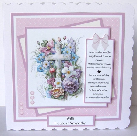 Floral Cross (7x7 inch square card kit) by Margaret McCartney