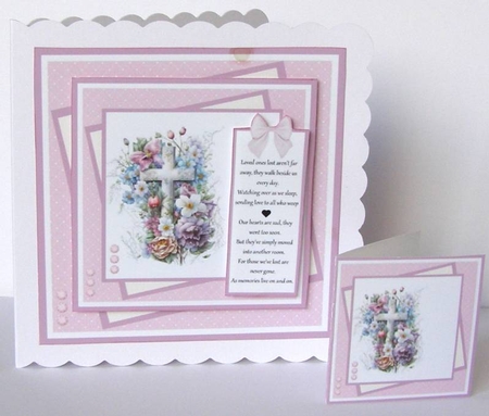 Floral Cross (7x7 inch square card kit) by Margaret McCartney