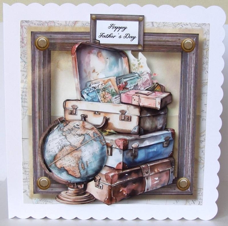 Vintage Travel - Suitcases & Globe 1 by Margaret McCartney