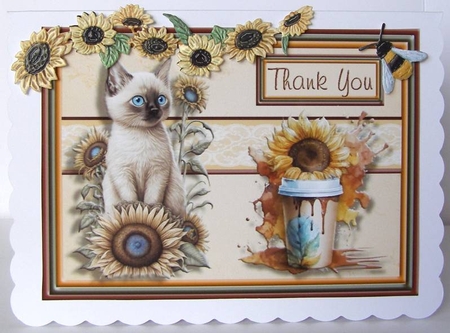 Thank You Cat Toppers 5x7  by Margaret McCartney