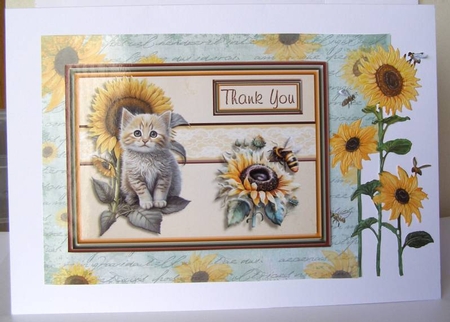 Thank You Cat Toppers 5x7  by Margaret McCartney