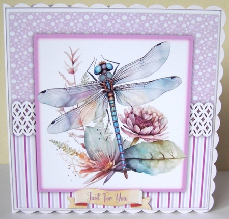 8x8 Quick Card Beautiful Dragonflys , 4 by Margaret McCartney