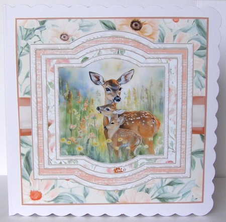 Deer and baby card front 5 by Margaret McCartney