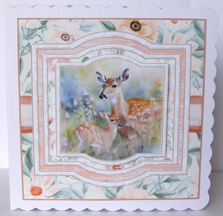 Deer and baby card front 5 by Margaret McCartney