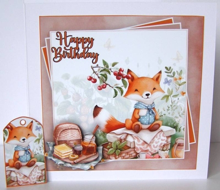 Fox Picnic Mini Kit #1   **Includes card front with no text or decoupage**   by Margaret McCartney