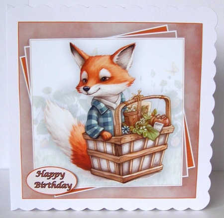 Fox Picnic Mini Kit #2   **Includes card front with no text or decoupage**   by Margaret McCartney