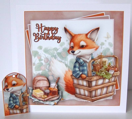 Fox Picnic Mini Kit #2   **Includes card front with no text or decoupage**   by Margaret McCartney
