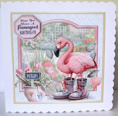 Hope you have a Flamingood......... (multi sentiment)card front 2 by Margaret McCartney