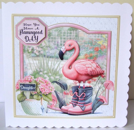 Hope you have a Flamingood......... (multi sentiment)card front 5 by Margaret McCartney
