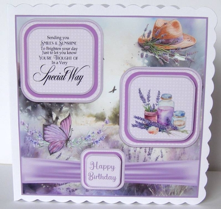 Lavender pamper card front by Margaret McCartney